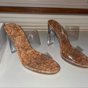 Clear Wooden Heels